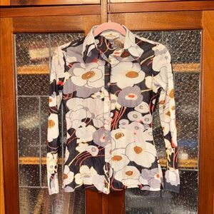 Vintage KOKOBAY Floral Print Button Up Shirt Small